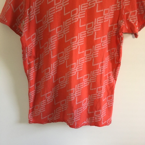 VTG Diesel Coral Spell Out Graphic All Over Print T-Shirt Womens Sz L Y2K - Picture 8 of 13